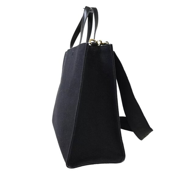 GIVENCHY G Logo 2Way Shoulder Hand Tote Bag Canvas Leather Black Italy 97FA497 - Picture 4 of 15